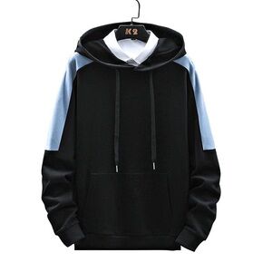 Stylish Black and Blue Men's Hoodie